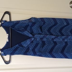 Femme blue sheer sleeveless blouse